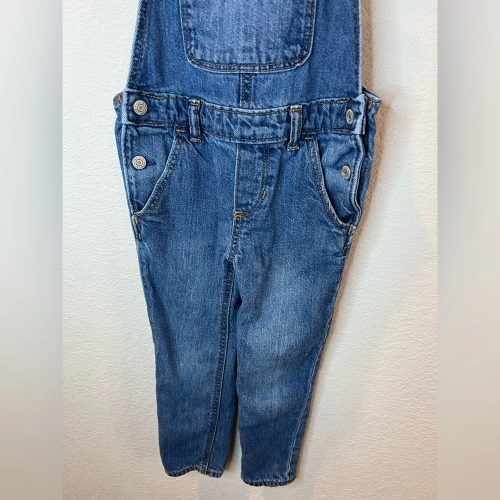 Gap Denim Blue Jean‎ Ruffle Bib Overalls Girls Sz 4 Years Toddler